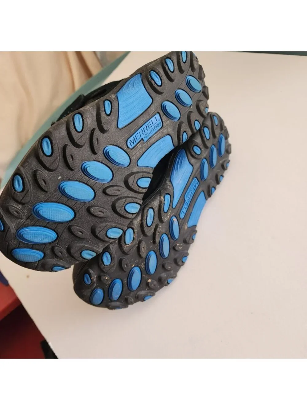 Merrell snow boots sz 6 kids black blue waterproof